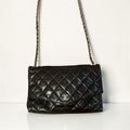 CHANEL Authentic Classic Classical Jumbo XL Quilted Deca  Matelassé 33 Chain Timeless Shoulder Bag — Black / Gold Hardware