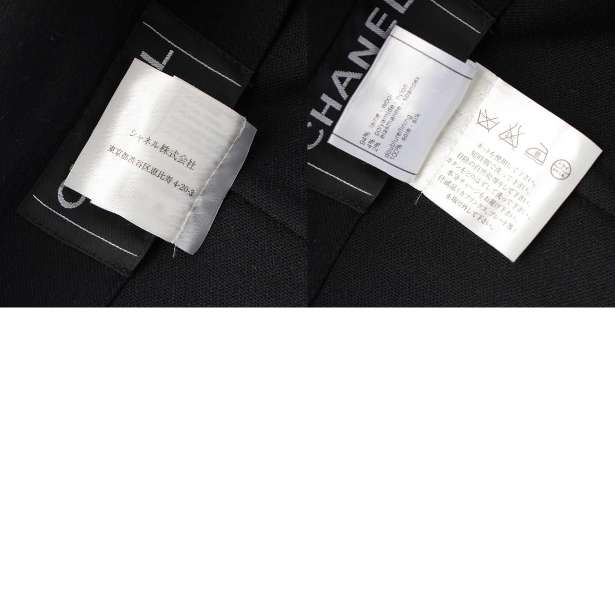 CHANEL 02A Big Button Logo Tailored Jacket P19910 Black Size 42