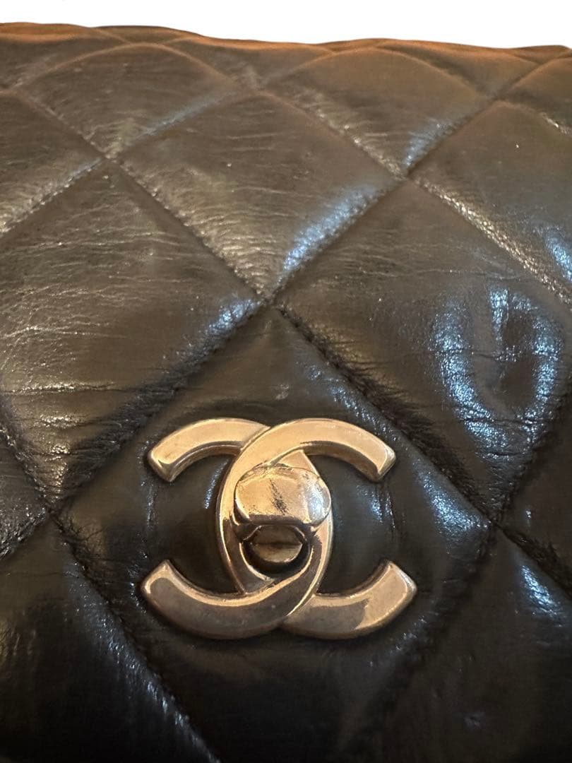 CHANEL Authentic Classic Classical Jumbo XL Quilted Deca  Matelassé 33 Chain Timeless Shoulder Bag — Black / Gold Hardware