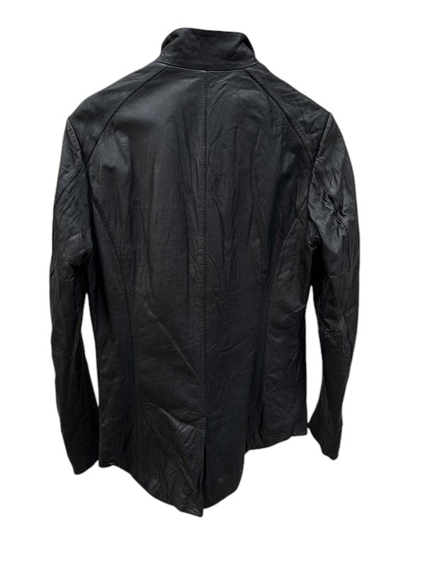 Kiton Leather Jacket  Blouson — Black Size 48