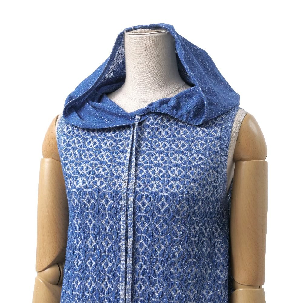 CHANEL P50 Lurex Knit Sleeveless Hoodie Size 36