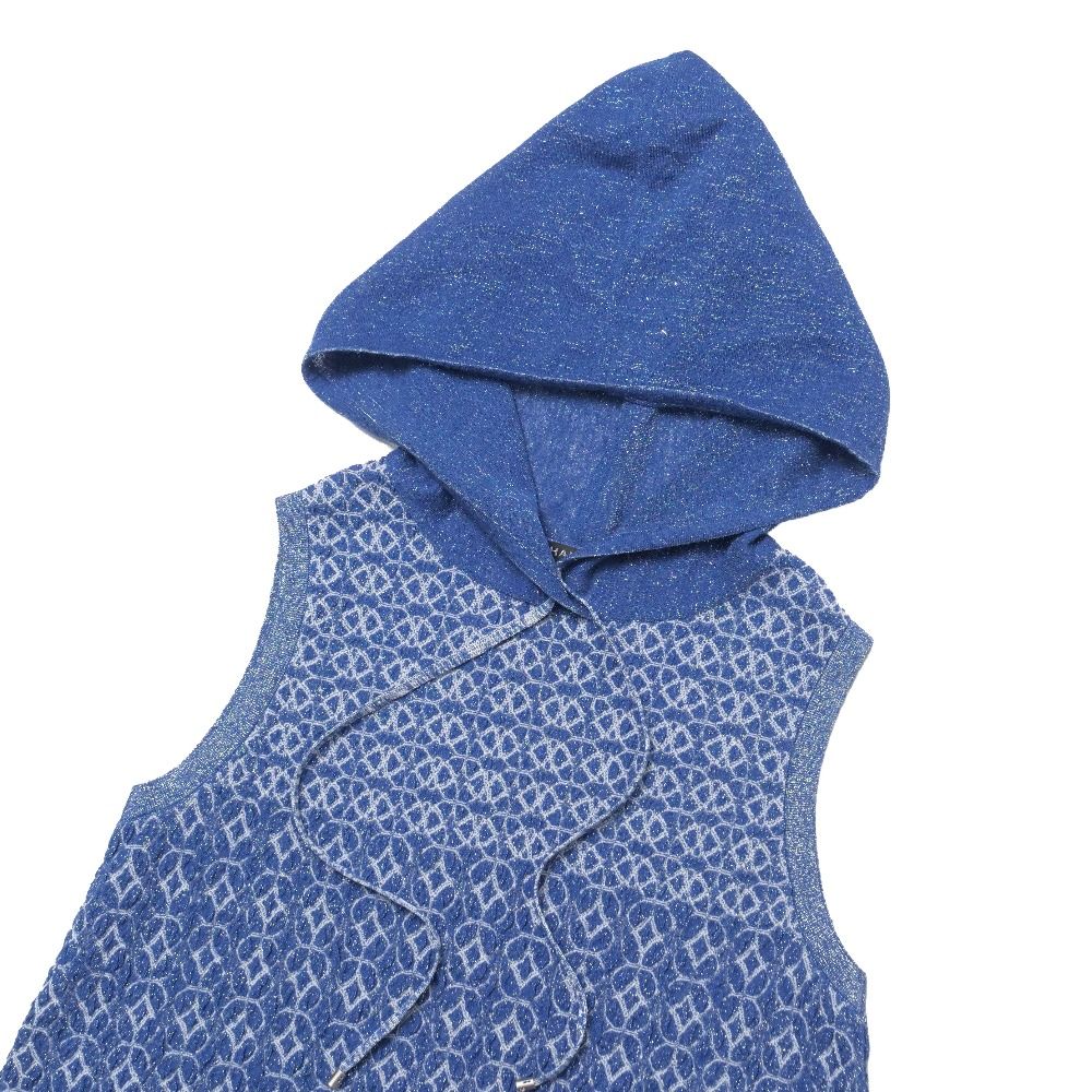CHANEL P50 Lurex Knit Sleeveless Hoodie Size 36