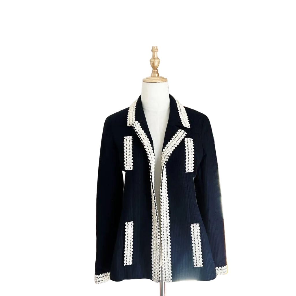 CHANEL Vintage CC Logo Piping Jacket Size 38 — Excellent Condition