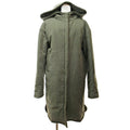 CHANEL 99A Mohair Wool Hooded Down Coat P13881 Khaki Size 38