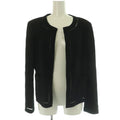 CHANEL Collarless Wool Jacket Black Size 40