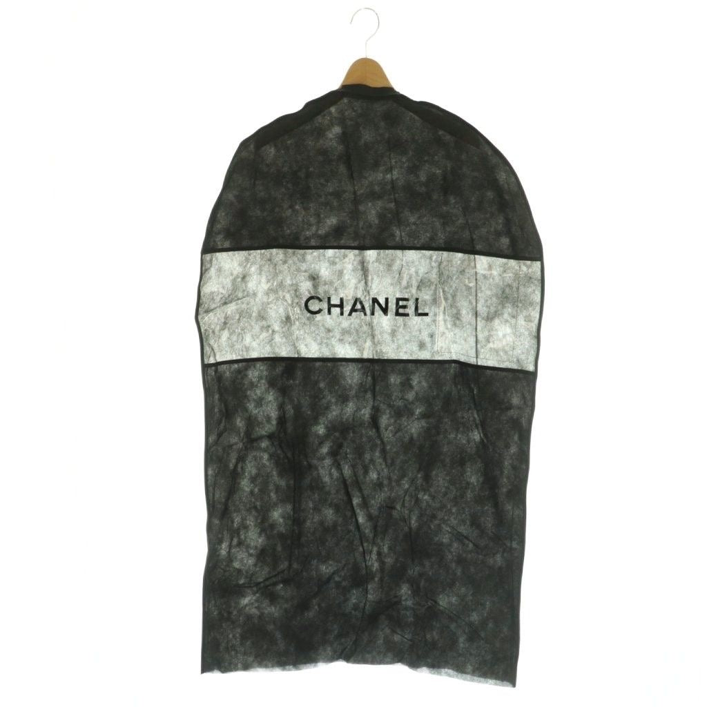 CHANEL Collarless Wool Jacket Black Size 40