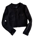 CHANEL Gold Lamé Tweed Jacket Blazer Size 38
