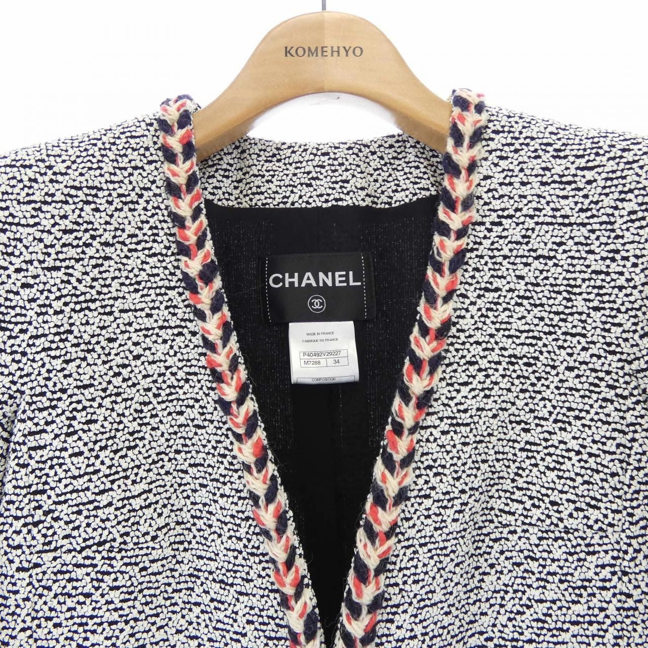 CHANEL Collarless Jacket P40492V29227 Size 34