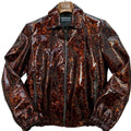 EMPORIO ARMANI Limited Calf Leather Jacket All-Over Pattern Size M