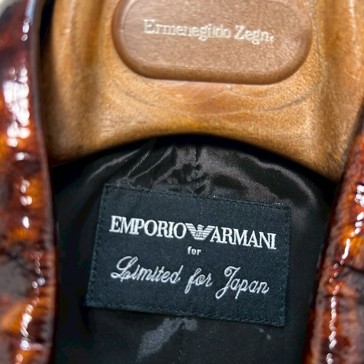 EMPORIO ARMANI Limited Calf Leather Jacket All-Over Pattern Size M