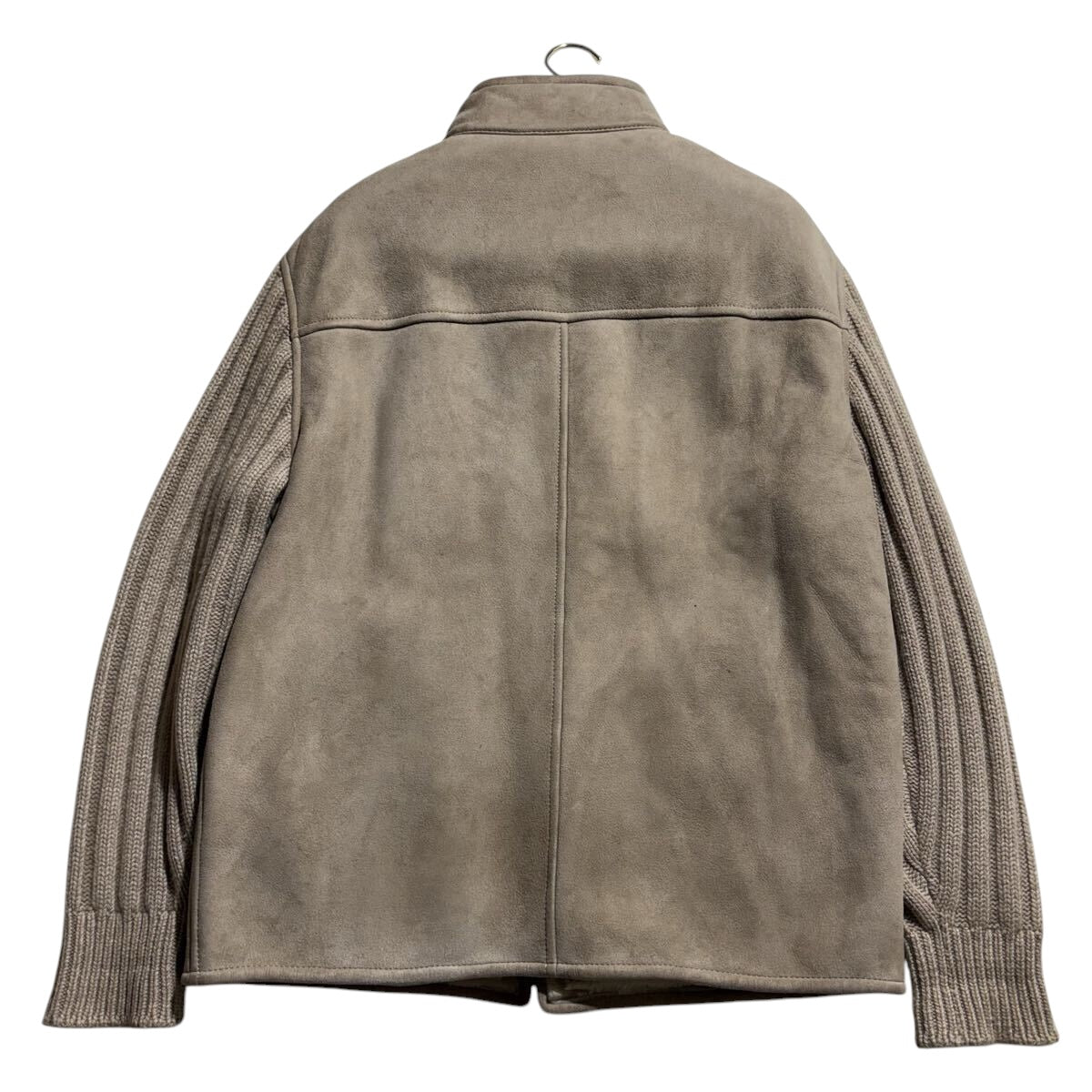 $11000 BRUNELLO CUCINELLI Mouton Suede Leather & Cashmere Sleeve Jacket L