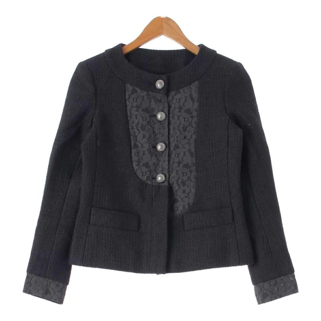 CHANEL Tweed Jacket Black Size 36 — Near Mint, Tags & Spare Buttons
