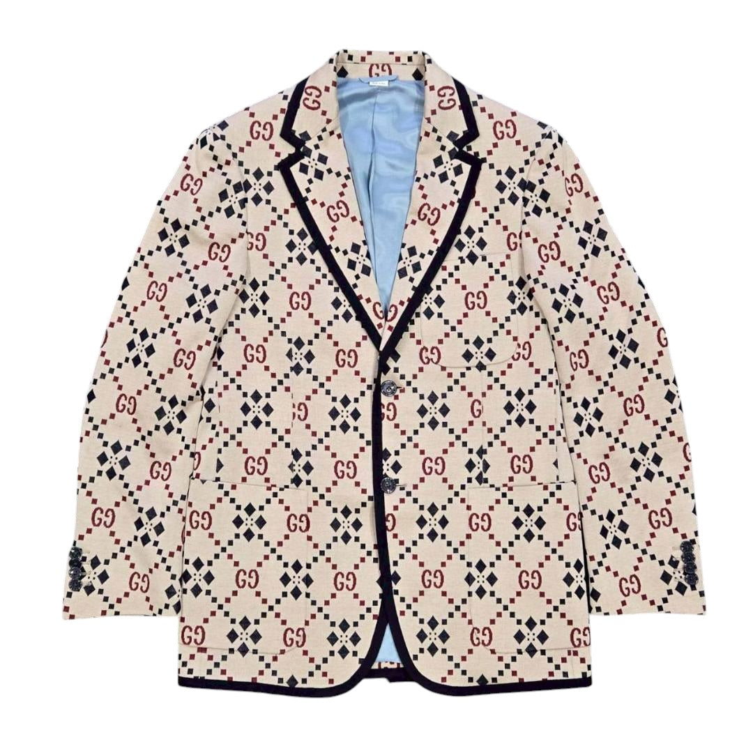 GUCCI GG Pattern Tailored Jacket Beige Size 44
