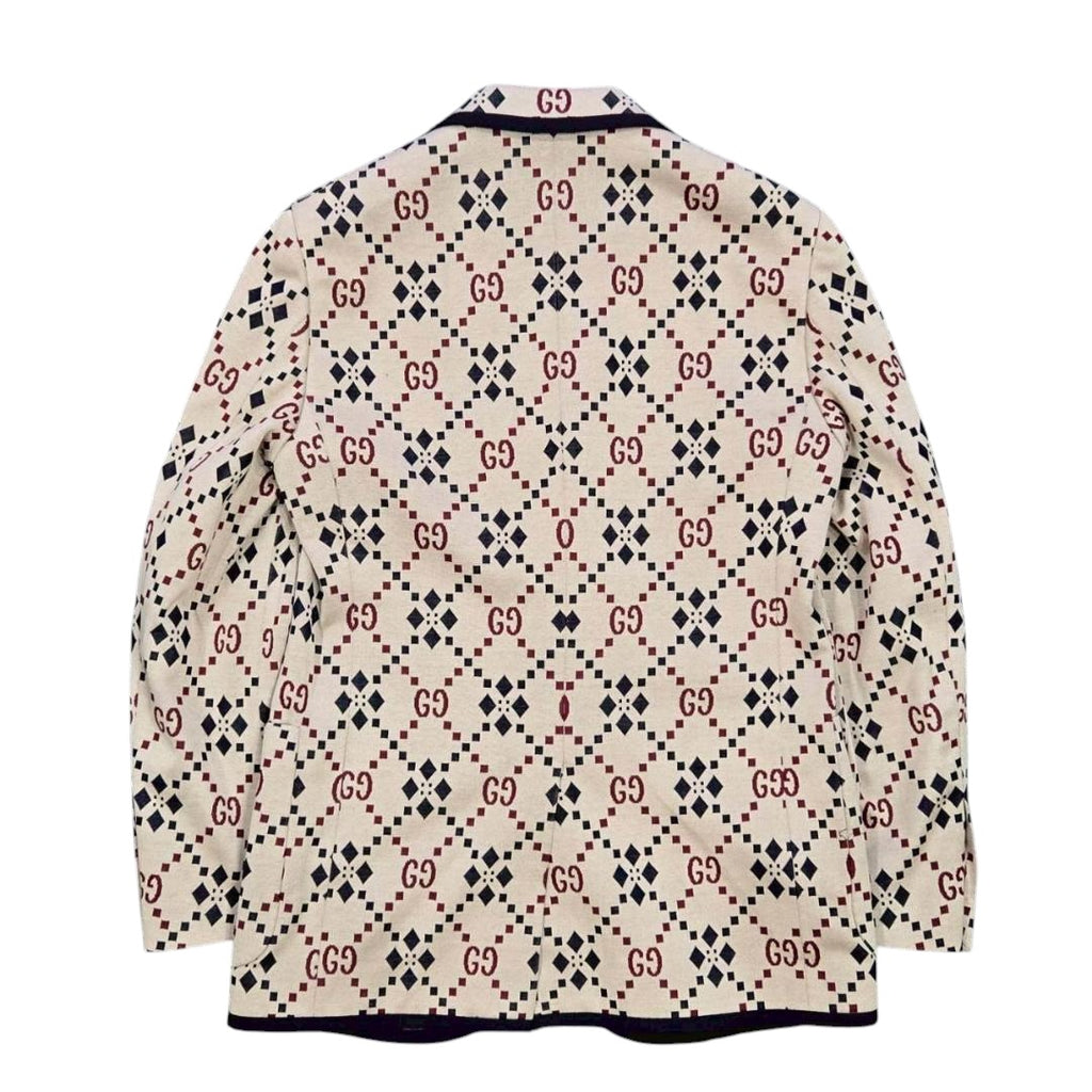 GUCCI GG Pattern Tailored Jacket Beige Size 44