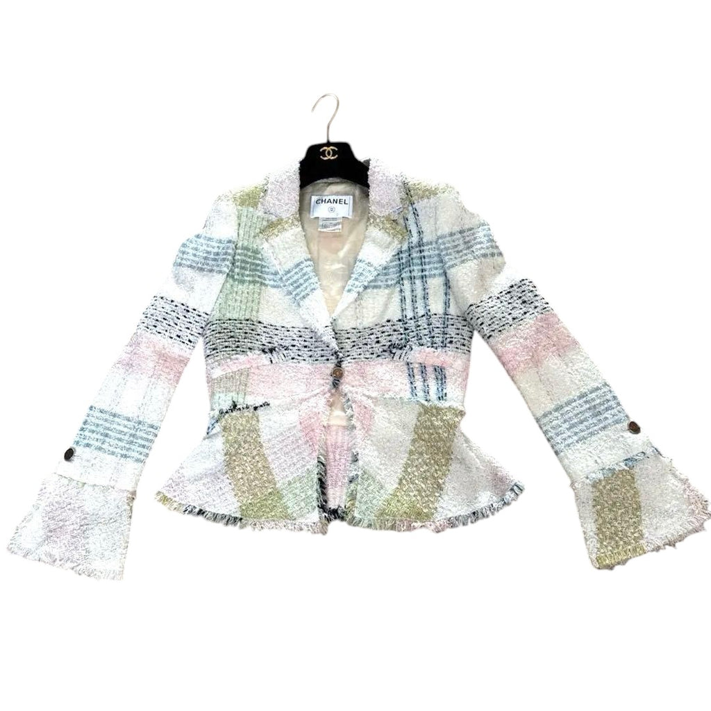 CHANEL Multicolor Tweed Jacket Size 38