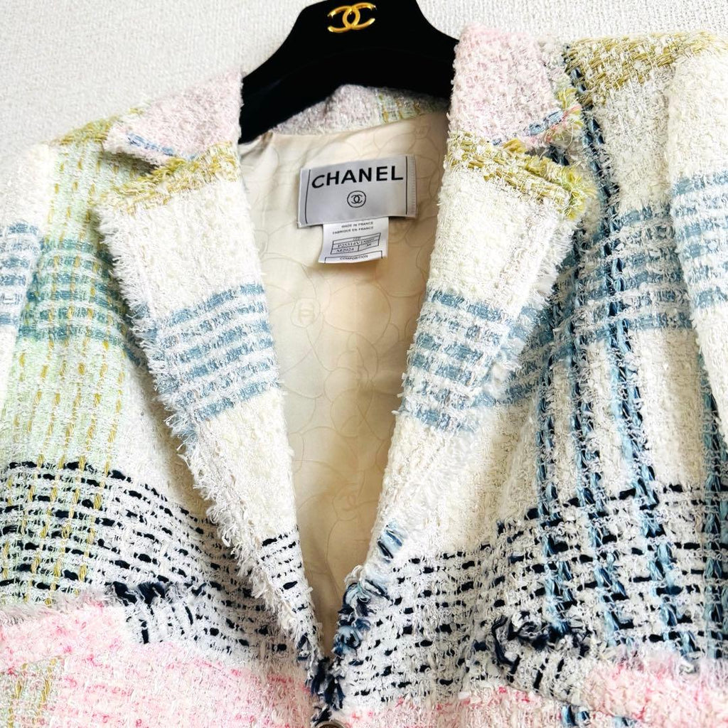CHANEL Multicolor Tweed Jacket Size 38