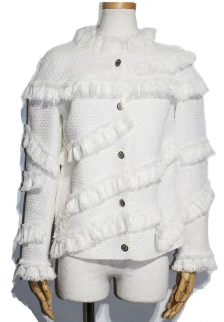 CHANEL ツイードジャケット ホワイト サイズ34 — 極美品
