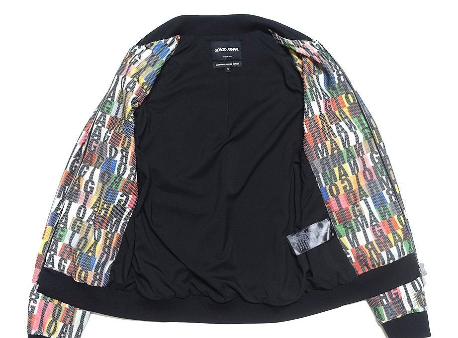 Giorgio Armani Signature Limited Edition All-Over Logo Mesh Bomber Jacket