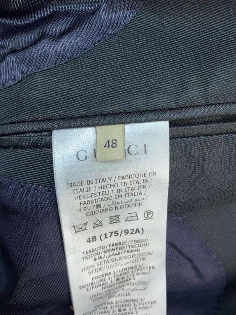 GUCCI シルクテーラードジャケット サイズ48 (M-L) ブラック