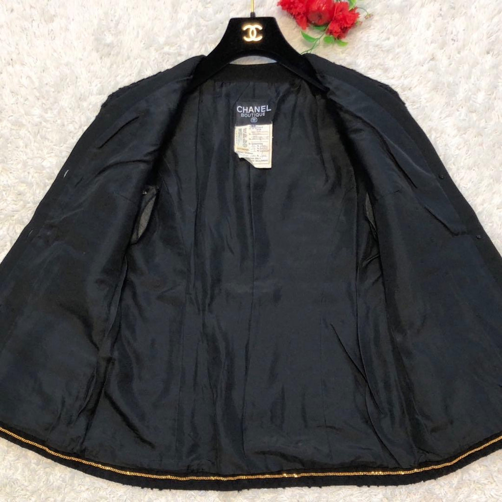CHANEL 93P Tweed Collarless Jacket — Size 40