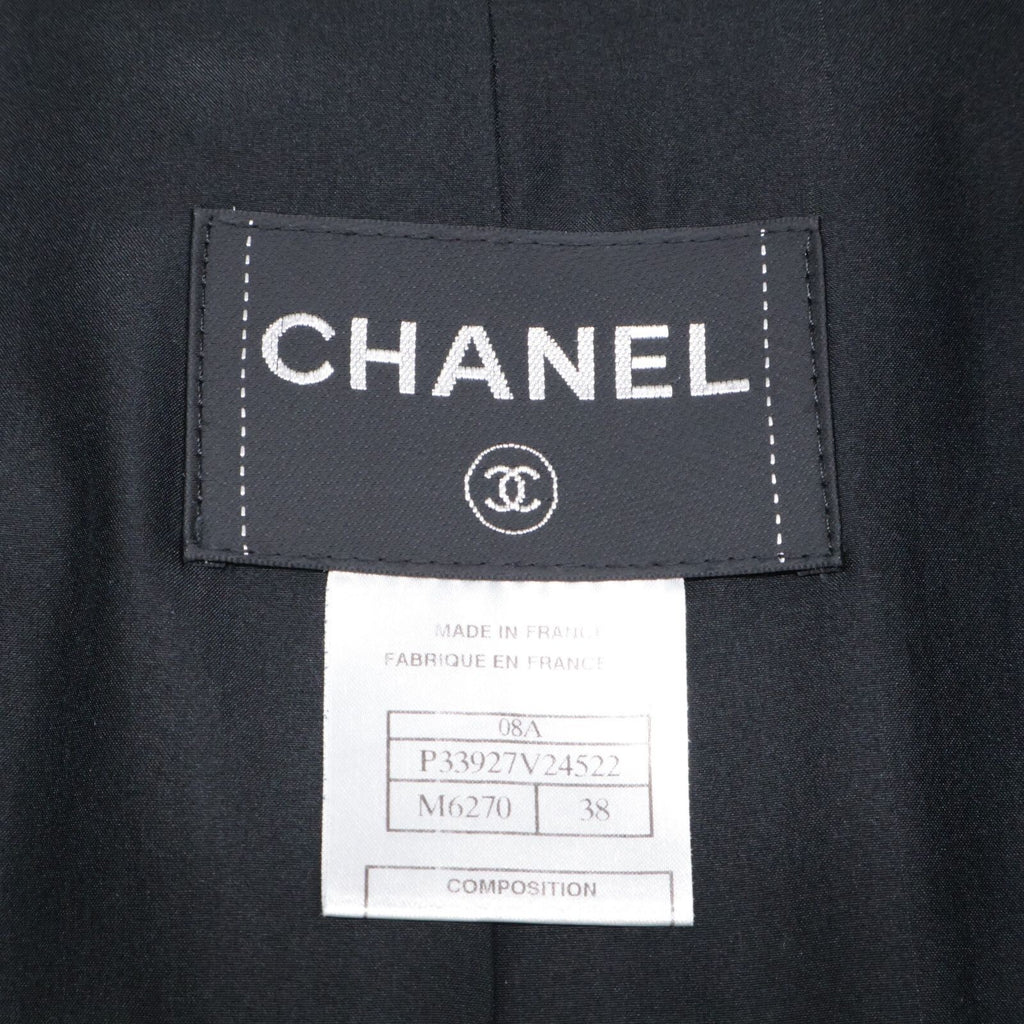 CHANEL P33927 Silk Blend Coat Size 38