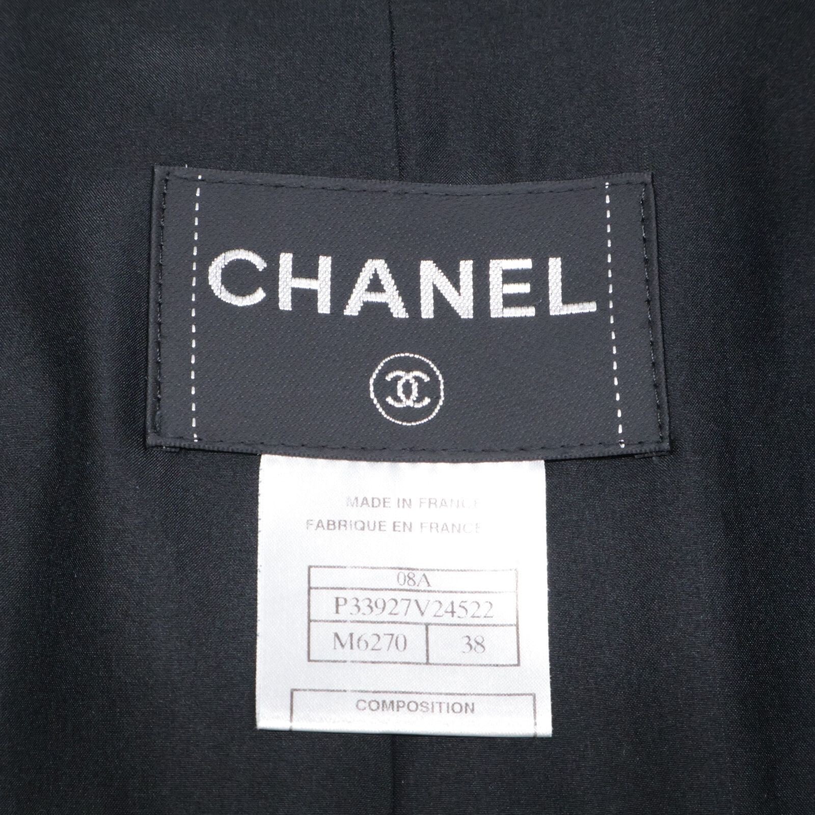 CHANEL P33927 Silk Blend Coat Size 38