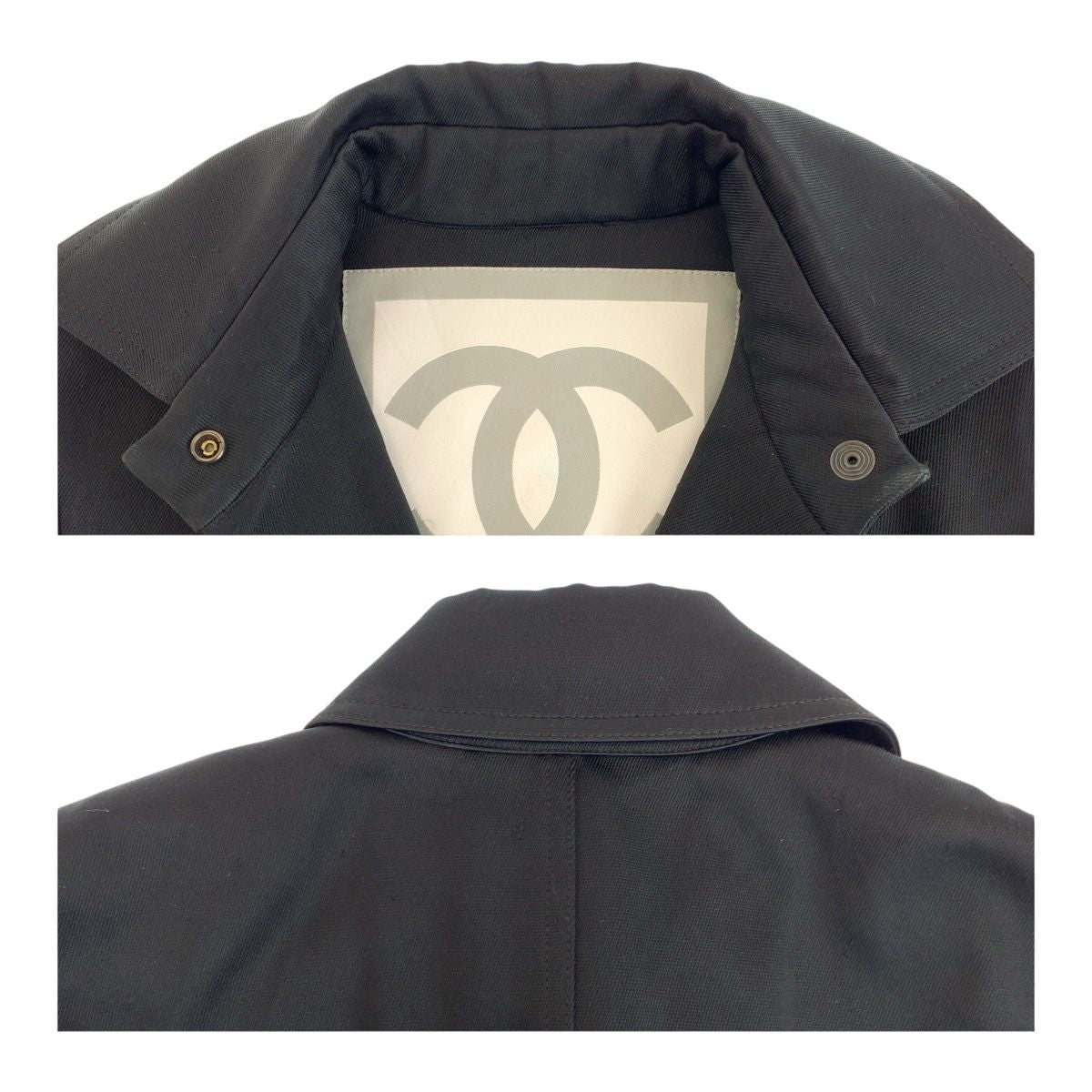 CHANEL Sport Line CC Logo Jacket Black Cotton Silk P29264 Size 34
