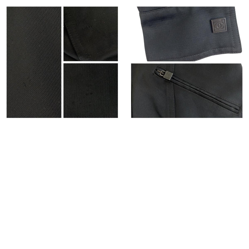 CHANEL Sport Line CC Logo Jacket Black Cotton Silk P29264 Size 34
