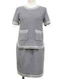 CHANEL Knit Stretch Top & Skirt Setup — Size 34/36 (P47955 / P47956)