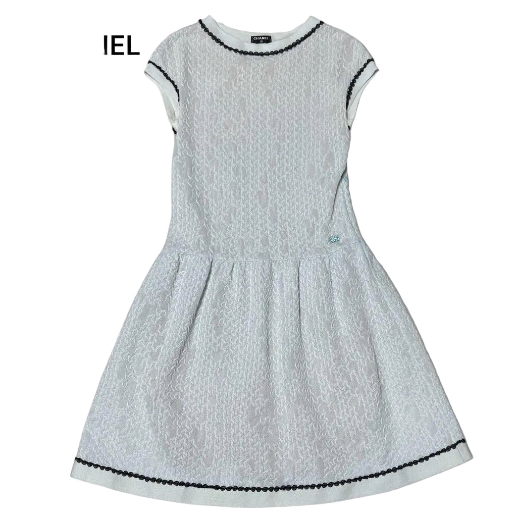CHANEL CC Logo Flare Knit Dress — Size 36