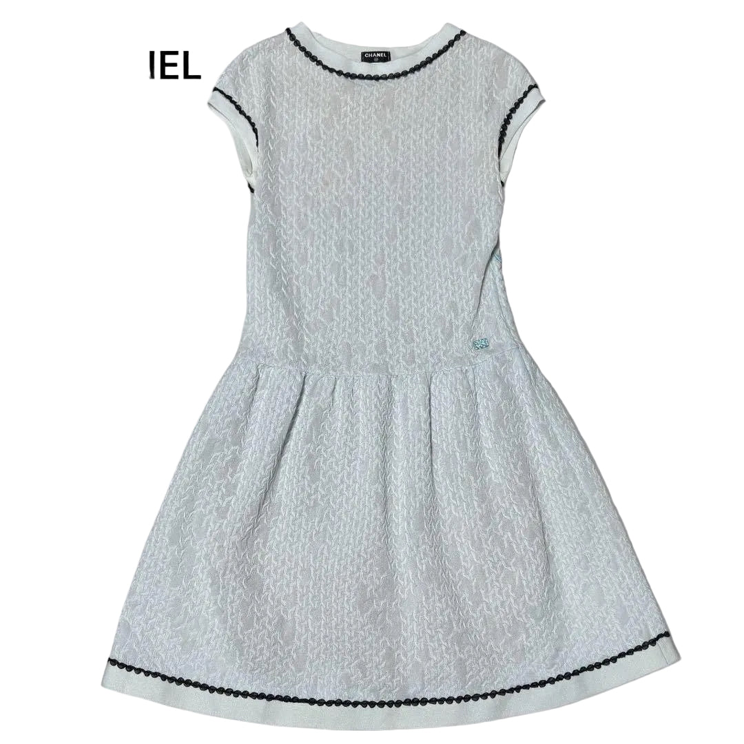 CHANEL CC Logo Flare Knit Dress — Size 36