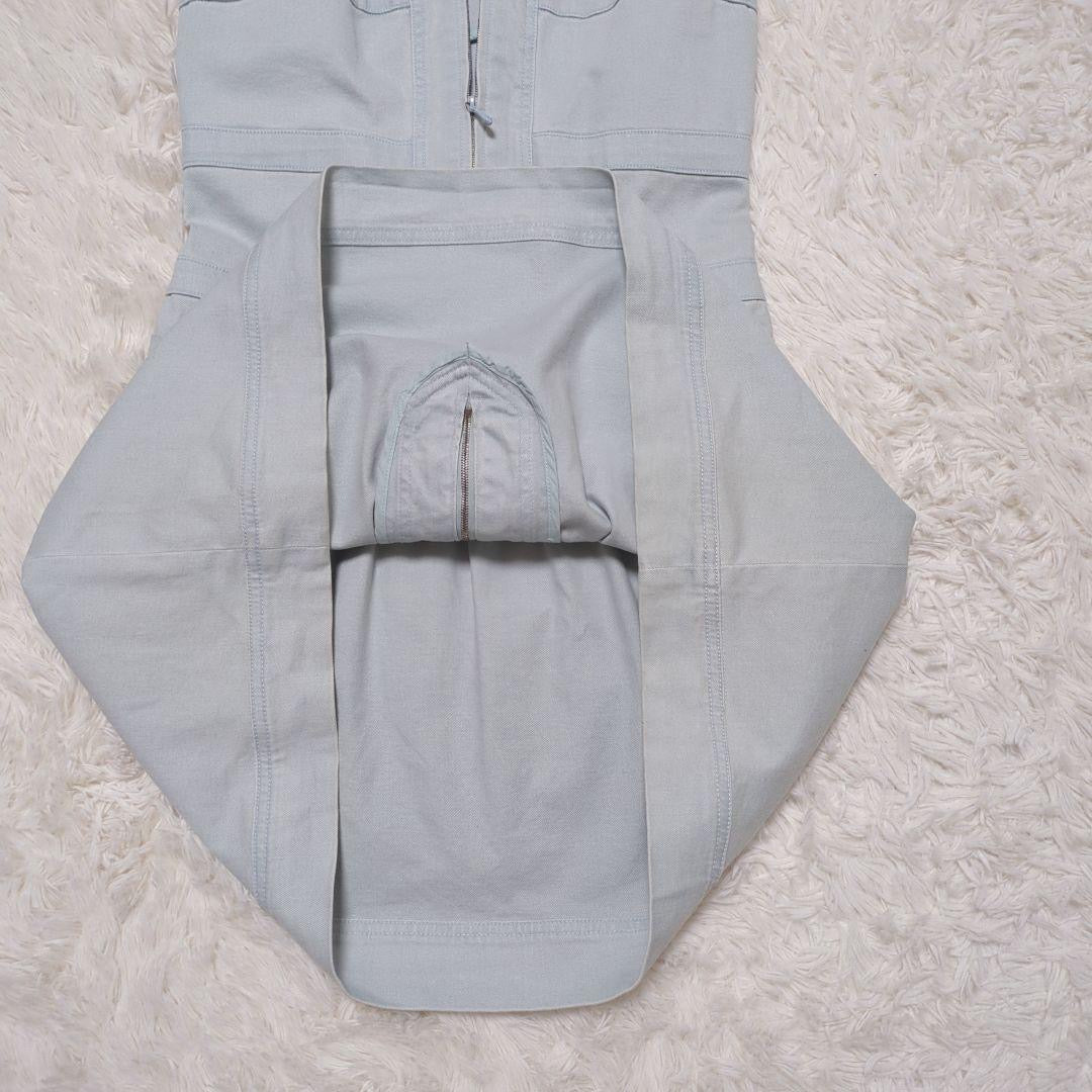 CHANEL Denim CC Logo Sleeveless Frill Dress — Size 38