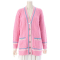 CHANEL Cashmere Cotton Coco Button Line Cardigan Jacket P74626K10682 Pink Size 34