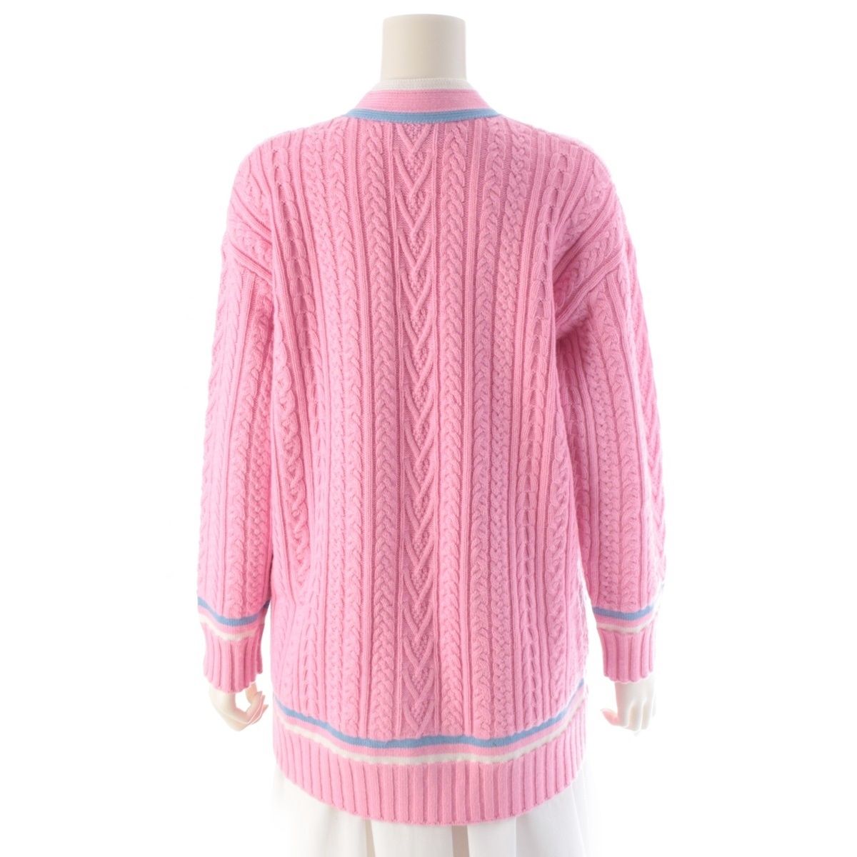CHANEL Cashmere Cotton Coco Button Line Cardigan Jacket P74626K10682 Pink Size 34
