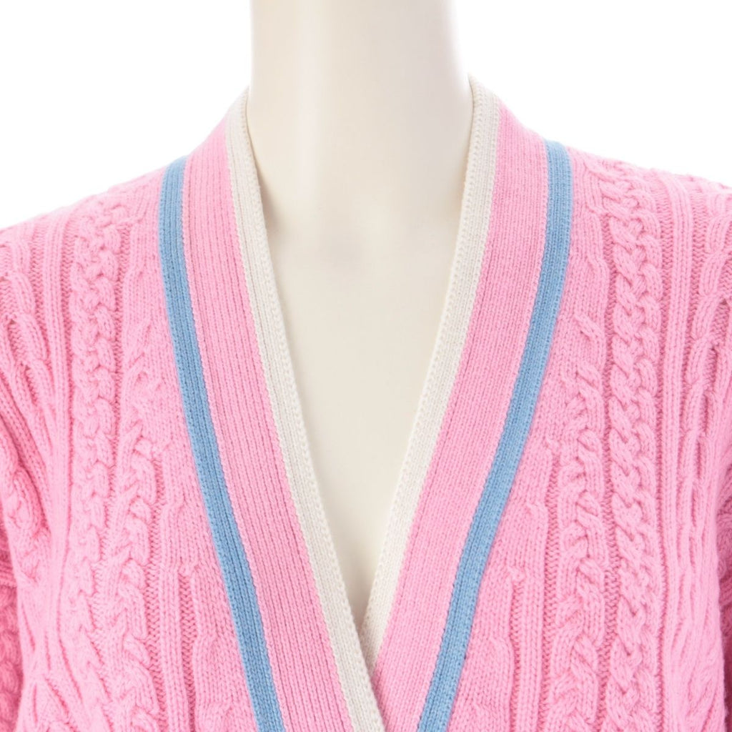 CHANEL Cashmere Cotton Coco Button Line Cardigan Jacket P74626K10682 Pink Size 34