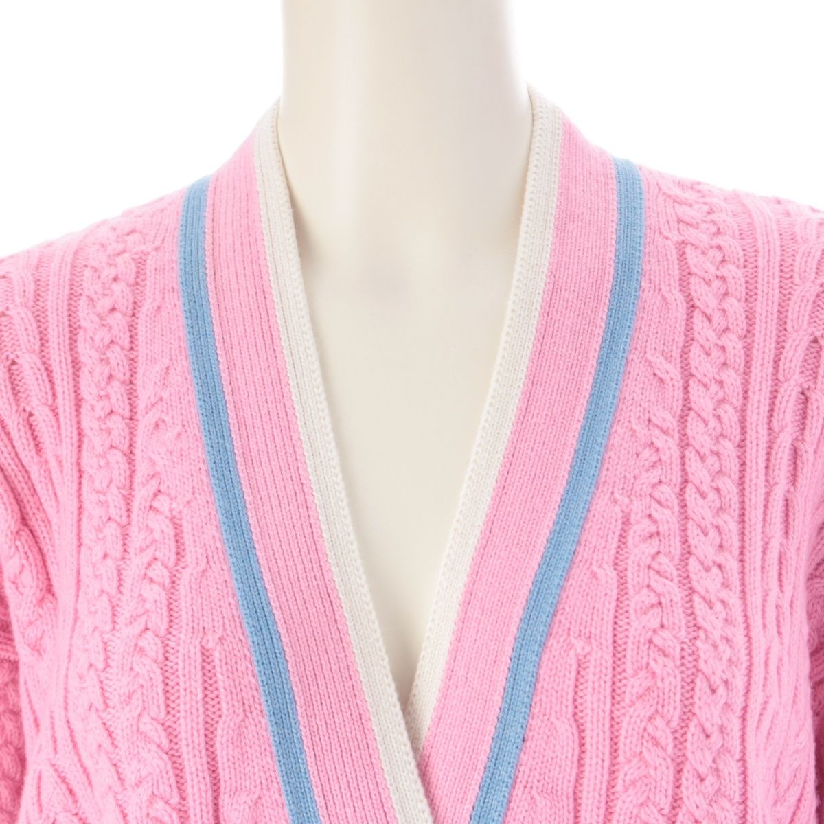 CHANEL Cashmere Cotton Coco Button Line Cardigan Jacket P74626K10682 Pink Size 34