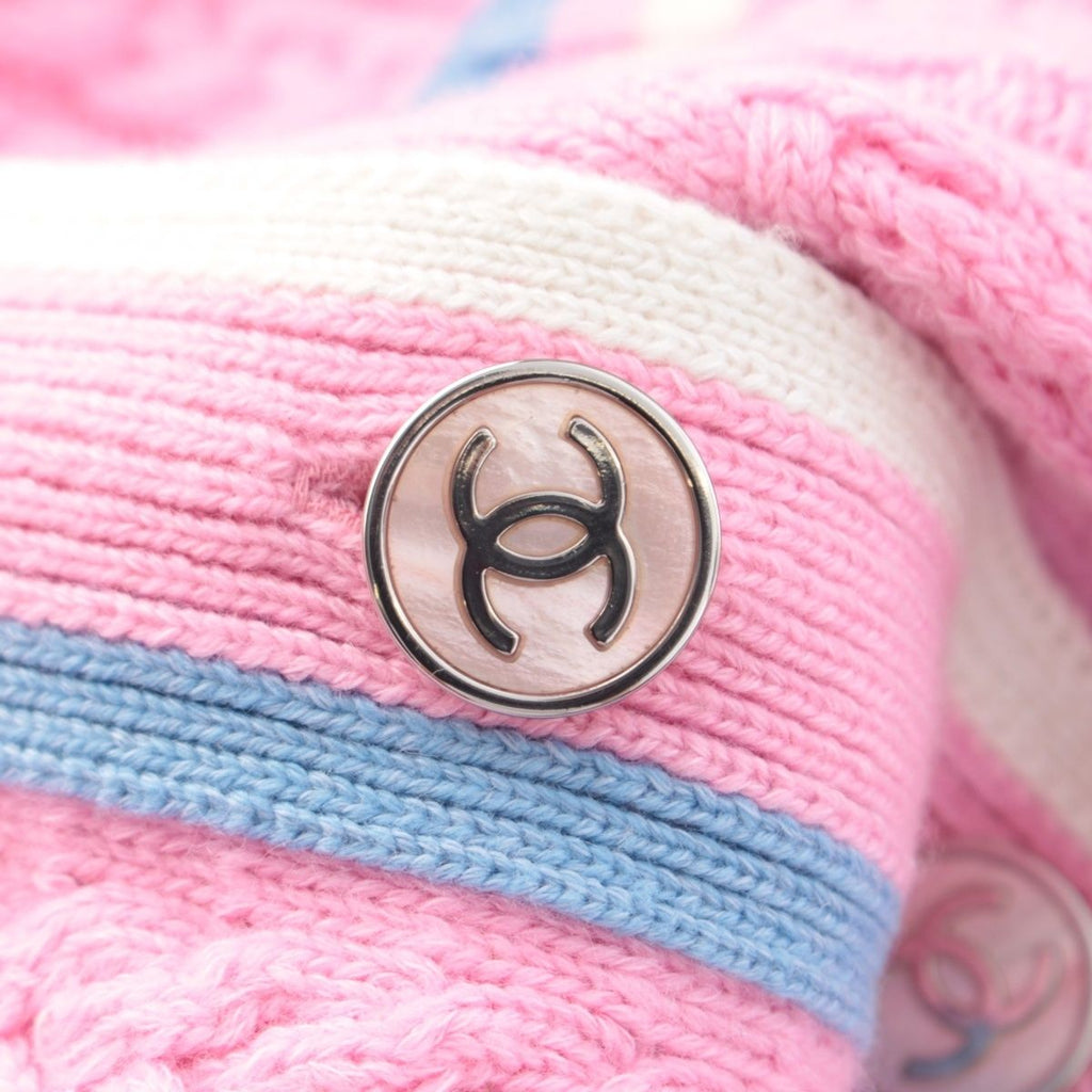 CHANEL Cashmere Cotton Coco Button Line Cardigan Jacket P74626K10682 Pink Size 34