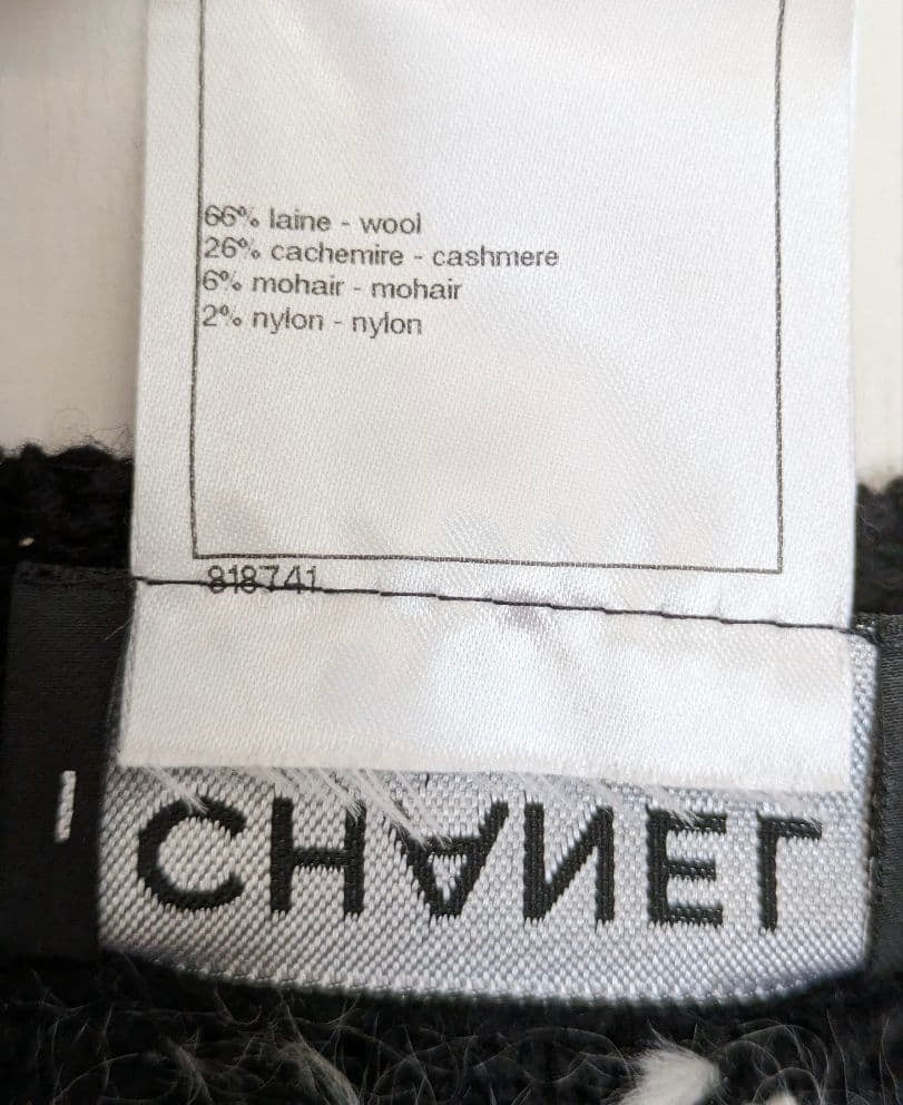CHANEL Coco Button Wool & Cashmere Knit Dress Size 38