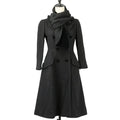 CHANEL 06A Tweed Coat with Scarf — Black / Size 36