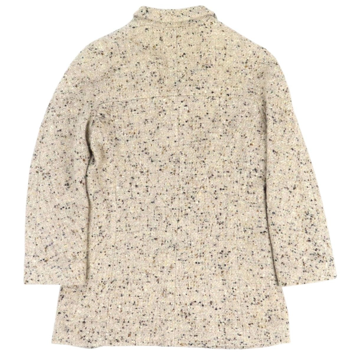 CHANEL Logo Tweed Jacket — Beige / Size 42