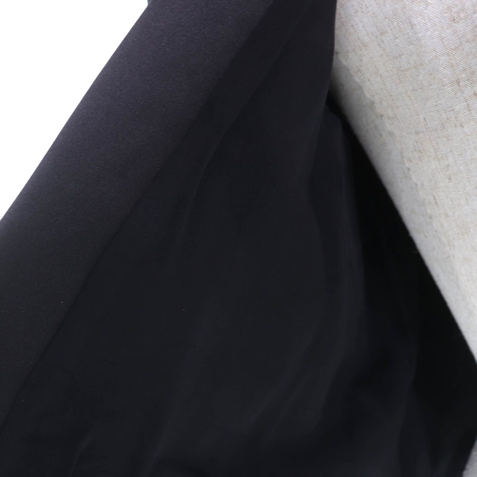 CHANEL P73138V11502 Rhinestone Coco Button Collarless Wool Jacket Silk Lining Size 36 Black Made in France