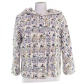 CHANEL Cotton Ribbon Tweed Hooded Jacket with Coco Buttons — Multicolour / Size 38