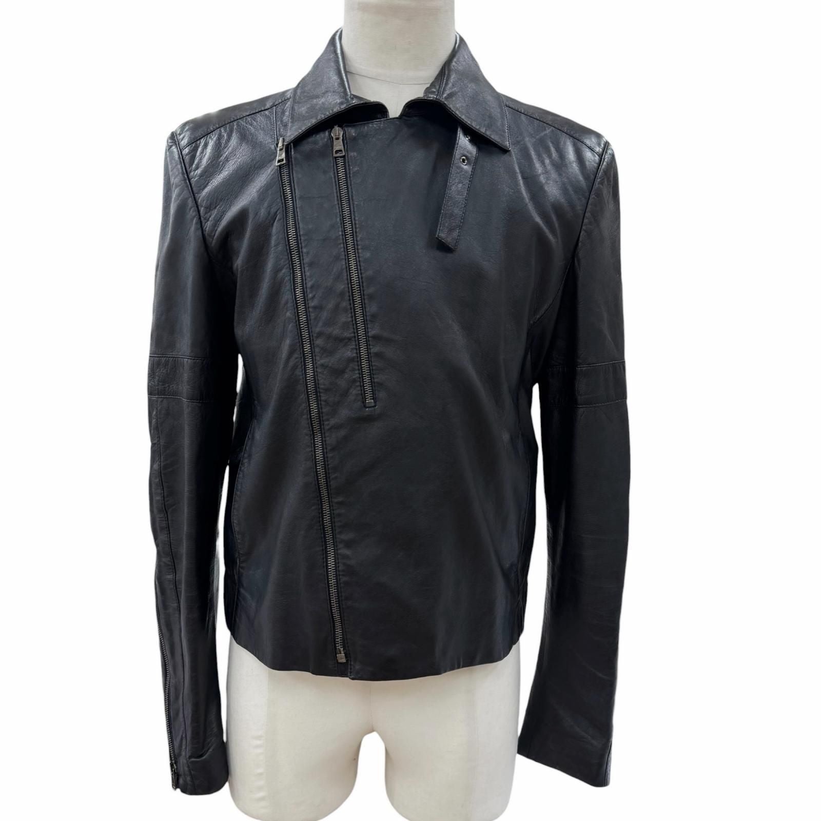 GUCCI Vintage Tom Ford Era Leather Riders Jacket Black Size 46