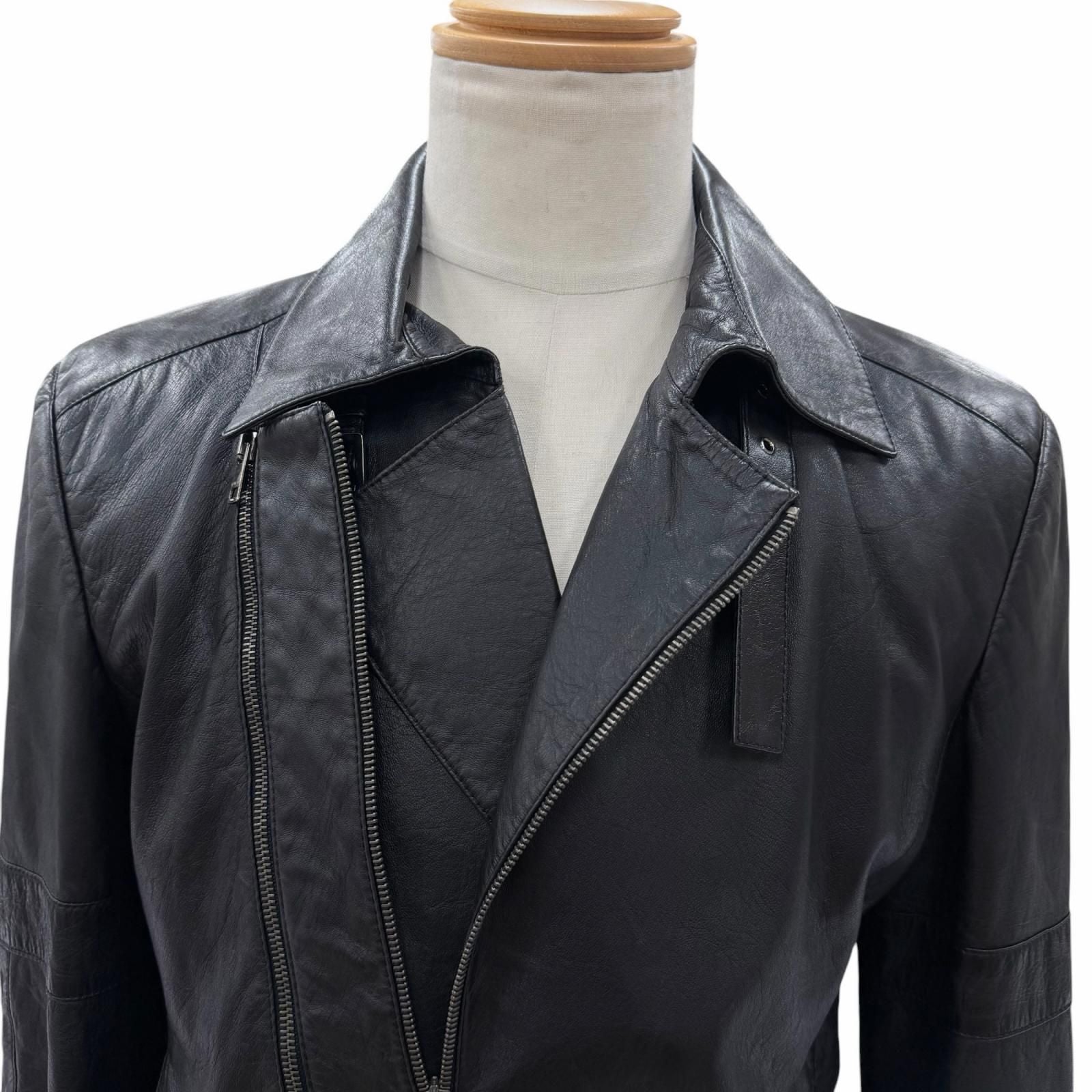 GUCCI Vintage Tom Ford Era Leather Riders Jacket Black Size 46