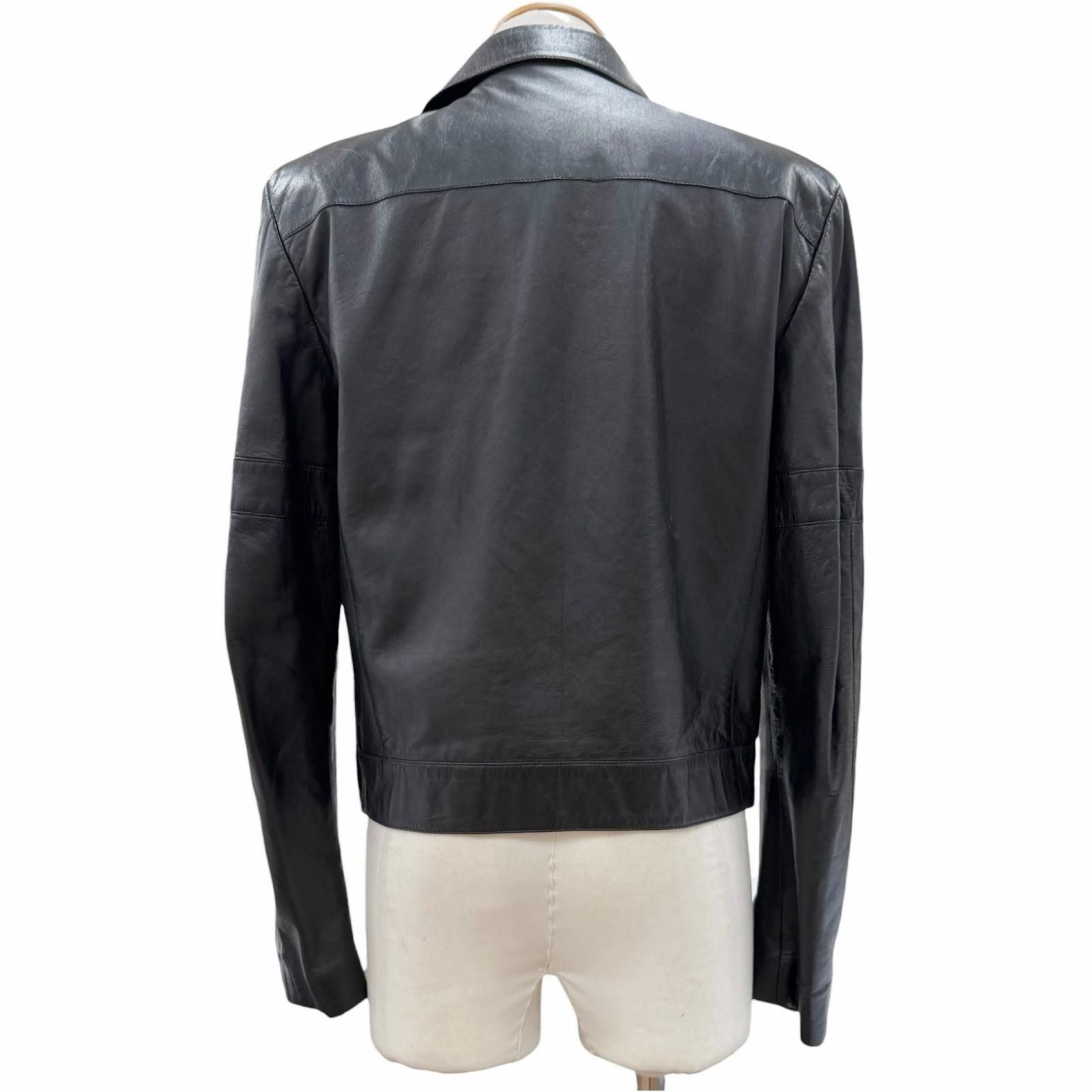 GUCCI Vintage Tom Ford Era Leather Riders Jacket Black Size 46