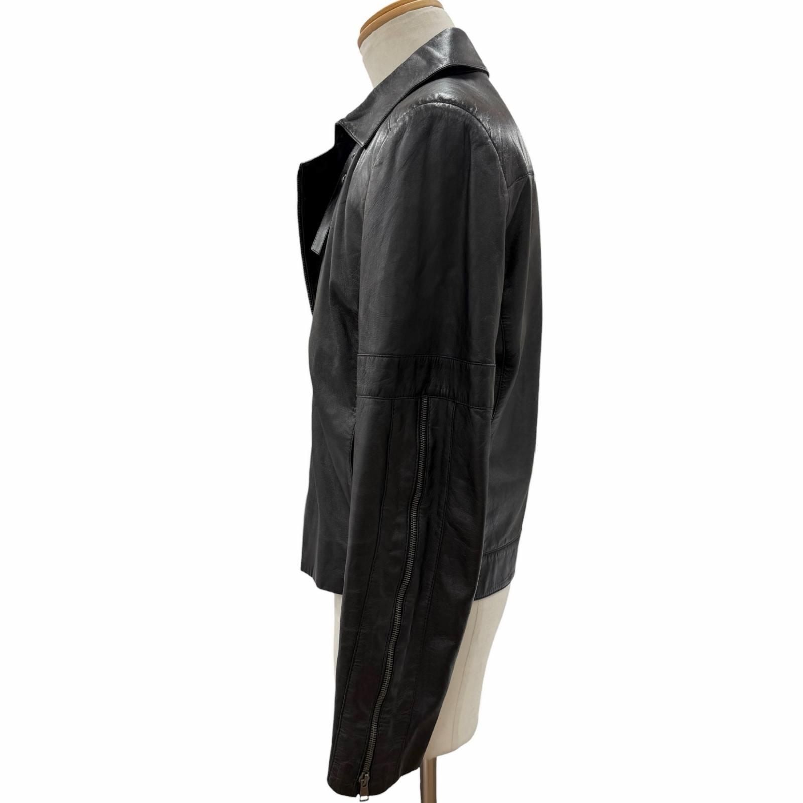 GUCCI Vintage Tom Ford Era Leather Riders Jacket Black Size 46