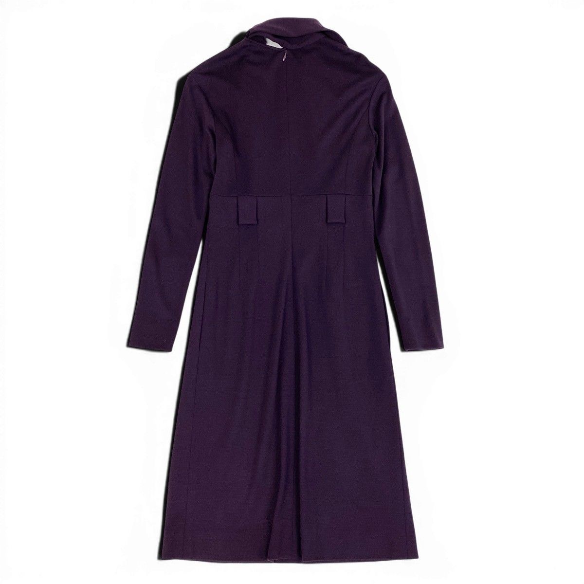 CHANEL 2007 Wool Long Sleeve Bow Tie Ribbon Dress Purple Size 40