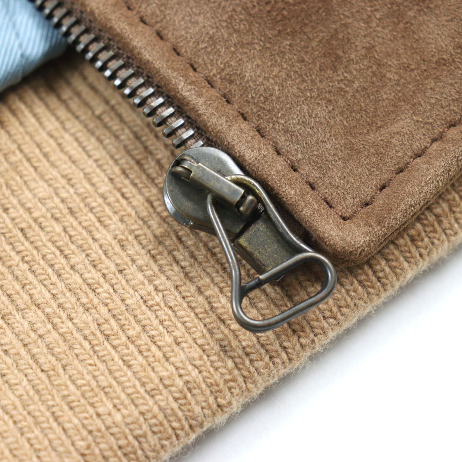 GUCCI Goat Suede Leather Sherry Line Logo Button Harrington Jacket Brown Size 46