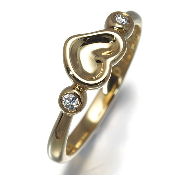 TIFFANY & CO. Full Heart Diamond Ring K18YG Size 10.5