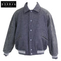 LOUIS VUITTON Virgil Abloh Leather Sleeve Wool Africa Continent Sequin Varsity Jacket Size 46